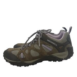 Merrell Women's Hiking Shoes 10 Brindle Lavender Suede Mesh Outdoor J343688C